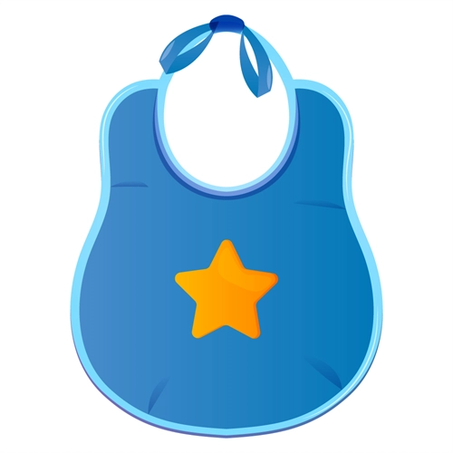 Baby Shower Blue Baby Bib with Star Sticker